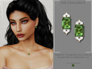 Sims 4 — Green Tourmaline Halo Diamond Earrings v2 by Glitterberryfly — A gorgeous Green Tourmaline Halo Diamond earring