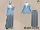 Sims 4 — Modest Wear Set - One Button Blazer & Pleated Maxi Skirt by kapakijo — A set of formal modest wear. The set