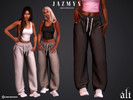 Sims 4 — JAZMYN sweatpants by ali1 — Folded Waistband Sweatpants