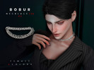 Sims 4 — Choker Chain Necklace V2 by Bobur2 — Double Chain Necklace for female