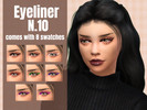 Sims 4 — Eyeliner N10 by _alttrait_ — A cute cat eye graphic eyeliner. Comes in 8 swatches!