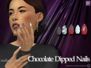 Sims 4 — Chocolate Dipped Nails by SunflowerPetalsCC — A pair of almond shaped nails that look like chocolate dipped