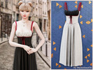 Sims 4 — Contrast bodice midi dress by MysteriousOo — Elegant midi dress featuring a fitted contrast bodice with delicate