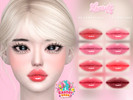 Sims 4 — [Learxfl] Bunny Kiss Lipstick by Learxfl — Lipstick, 10 swatches , HQ and BGC . Standalone item with thumbnail.