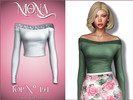 Sims 4 — Strapless t-shirt with lace by Mona — -New mesh-
