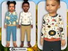 Sims 4 — Toddler Sun and Moon Pajamas by Pelineldis — Kids fashion clothing: five pajamas for toddler boys and girls with