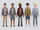 Sims 4 — Loose Flannel Shirt Boys by McLayneSims — TSR EXCLUSIVE