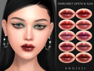 Sims 4 — Margaret Lipstick A245 by ANGISSI — PREVIEWS MADE USING HQ MOD 10 colors