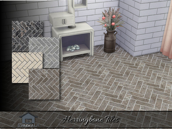 Sims 4 — Herringbone Tiles by Emerald — Herringbone tile is a timeless,elegant and durable floor that works well in both