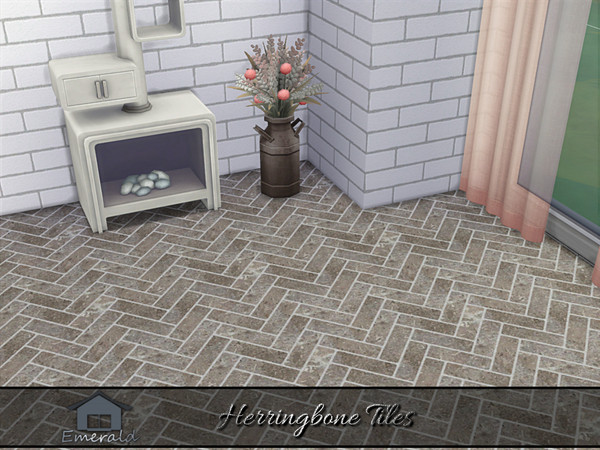 Sims 4 — Herringbone Tiles 1 by Emerald — Herringbone tile is a timeless,elegant and durable floor that works well in