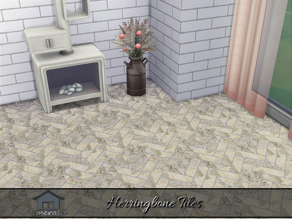 Sims 4 — Herringbone Tiles 3 by Emerald — Herringbone tile is a timeless,elegant and durable floor that works well in