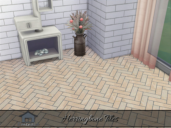 Sims 4 — Herringbone Tiles 4 by Emerald — Herringbone tile is a timeless,elegant and durable floor that works well in
