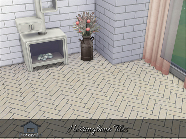 Sims 4 — Herringbone Tiles 5 by Emerald — Herringbone tile is a timeless,elegant and durable floor that works well in