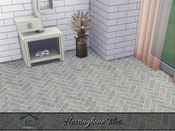 Sims 4 — Herringbone Tiles 6 by Emerald — Herringbone tile is a timeless,elegant and durable floor that works well in