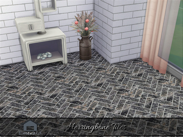 Sims 4 — Herringbone Tiles 7 by Emerald — Herringbone tile is a timeless,elegant and durable floor that works well in