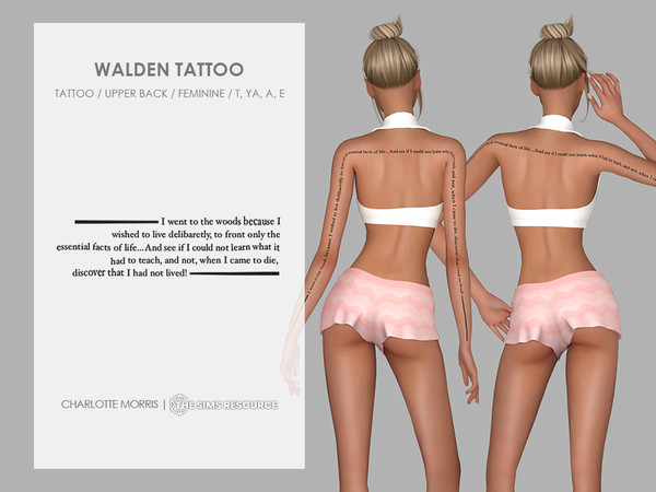 Sims 4 — Walden Tattoo by Charlotte_Morris — Skin Details - Tattoos