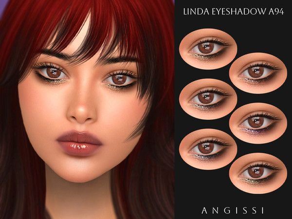 Sims 4 — Linda Eyeshadow A94 by ANGISSI — PREVIEWS MADE USING HQ MOD 6 colors