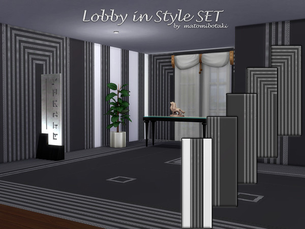 Sims 4 — Lobby in Style SET by matomibotaki — Design your lobby in a stylish and chic way, whether it's a modern entrance