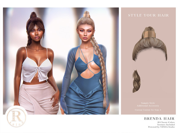 Sims 4 — RAMA - Brenda Hair by VentaStudio — Brenda Hair (Sample)