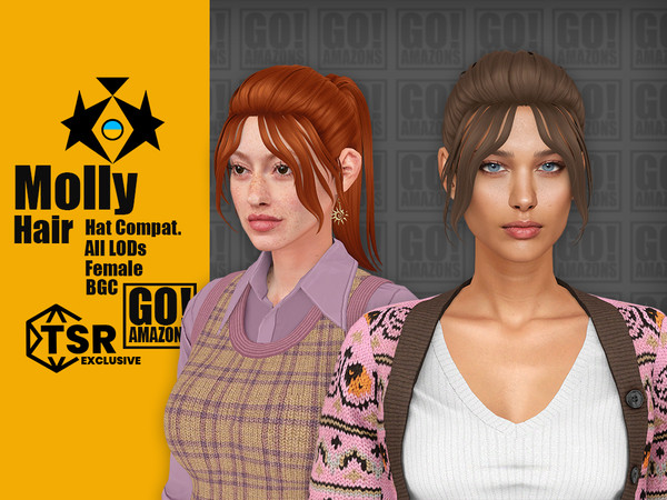 Sims 4 — Molly Hair by GoAmazons — Casual ponytail hairstyle for your tired everyday sim ;D