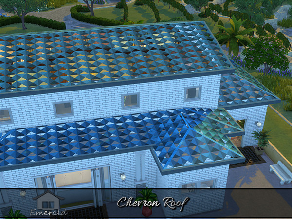 Sims 4 — Chevron Roof 1 by Emerald — Chevron roof was designed with the idea of unobstructed flow of water to maintain