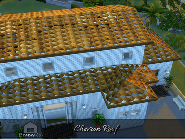 Sims 4 — Chevron Roof 2 by Emerald — Chevron roof was designed with the idea of unobstructed flow of water to maintain