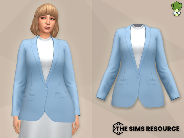 Sims 4 — One Button Blazer With Inner Shirt by kapakijo — A set of formal modest wear. The set contains 3 items.