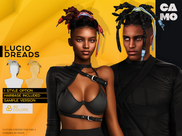 Sims 4 — CAMO - Lucio Dreads by VentaStudio — Lucio Dreads