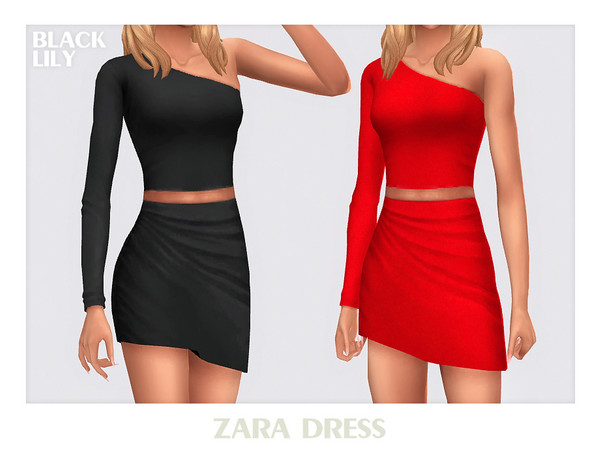 Sims 4 — Zara Dress by Black_Lily — YA, A, Teen
