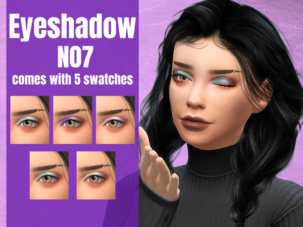 Sims 4 — Eyeshadow N07 by _alttrait_ — A cute and simple eyeshadow look with a smokey eye and a pop of shimmery colour!