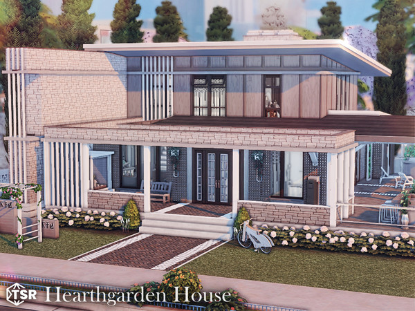 Sims 4 — Hearthgarden House l noCC by simZmora — A warm, family-oriented residence shaped around shared space and