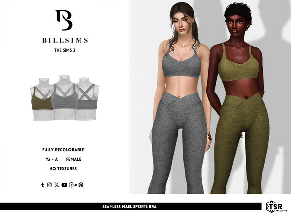Sims 3 — Seamless Marl Sports Bra by Bill_Sims — This top features a seamless marl material with a scoop neckline and a