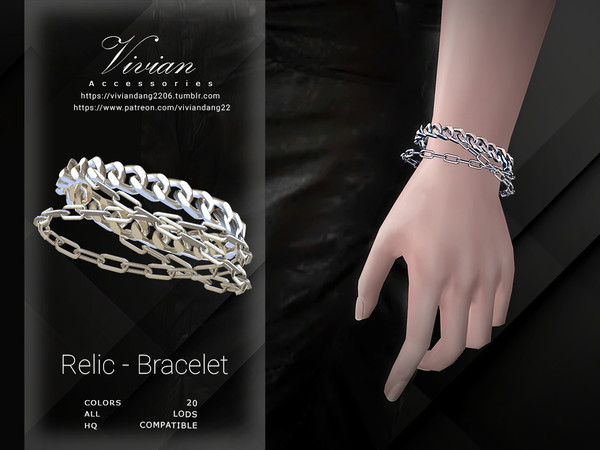 Sims 4 — VivianDang_MA_Bracelet(L)_Relic by VivianDang — Contains 2 versions: Left and Right