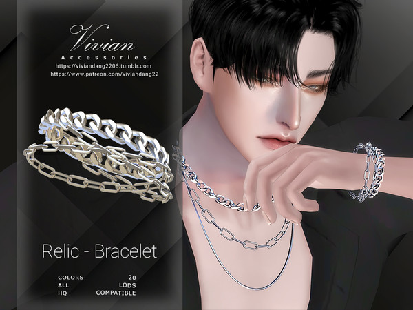 Sims 4 — VivianDang_MA_Bracelet(R)_Relic by VivianDang — Contains 2 versions: Left and Right