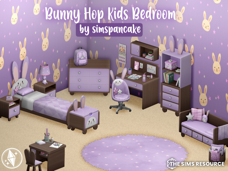 Sims 4 storage and organization custom content CC Little Hops Storage Shelf| simspancake Bunny Hop Kids Room CC Kit by simspancake_cc