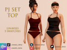 Sims 4 — JADE - PJ SET TOP by linavees — New Mesh