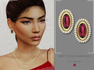 Sims 4 — PATREON - Ruby Diamond Earrings by Glitterberryfly — A ruby diamond statement earring