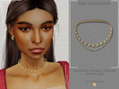 Sims 4 — Golden Double Chain Necklace by Glitterberryfly — A double chain gold necklace