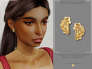 Sims 4 — Golden Twisted Knot Stud Earrings by Glitterberryfly — A gold twisted knot stud earring