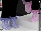 Sims 4 — Socks KP05- Infant by KaTPurpura — Silk socks with ruffles and polka dot pattern