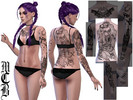 Sims 4 — Dark Fantasy Siren And Skulls Back Tattoo by MaruChanBe2 — Dark fantasy inspired tattoos for your cuties.