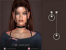 Sims 4 — Lynn Earrings by PlayersWonderland — Asymmetric earrings (yes, I really like them) with star studs and hoops