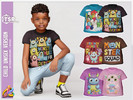 Sims 4 — 349 - Child Unisex Top -Cute Monster Friends Tee by RobertaPLobo — Cute Monster Friends Tee - 349