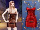 Sims 4 — Sleek satin slip dress by MysteriousOo — A figure-hugging mini dress crafted with a silky, fluid finish and soft