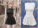 Sims 4 — Minimalist flare mini dress by MysteriousOo — A clean and modern mini dress featuring a fitted bodice and soft