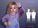 Sims 4 — LEXEL - Margot messy wavy bob with bangs (toddler hairstyle) by LEXEL_s — 35 swatches