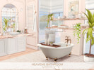 Sims 4 — Heavens Bathroom by BlusterSims — A soft, airy retreat with blush tones, gold accents, and natural light. The