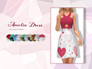 Sims 4 — Amelia Dress by Lewbertsn00tles — A delicate dress with a cross cross neckline. Maxis Match