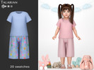 Sims 4 — Vivienne Tee Cropped Pants Outfit by talarian — Simple two-piece outfit with a relaxed short-sleeve tee and