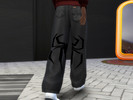 Sims 4 — SPIDER-PATTERNED BLACK JEANS by yuanfenstudio — 3 swatches, compatible with teens, adults & elders.